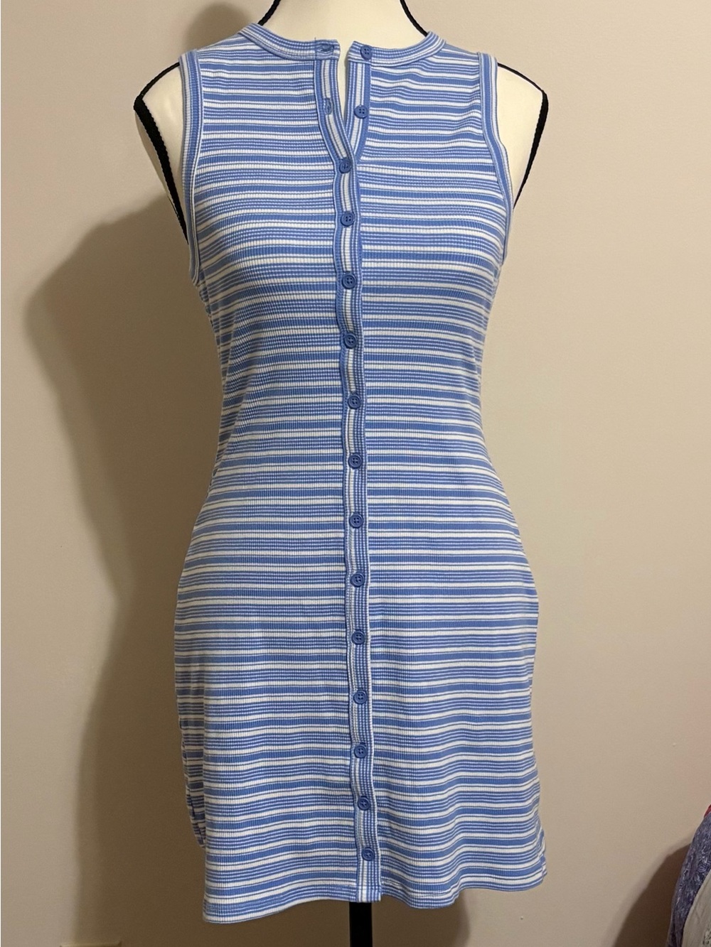wild fable Blue & White Striped Henley Tank